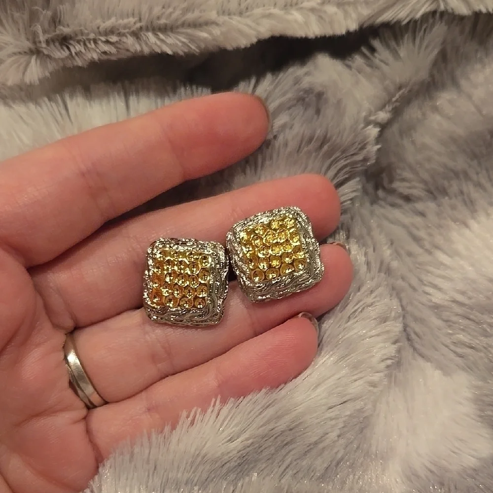 Gold & Silver Color Stainless Steel Cuff Links Brand New In Box